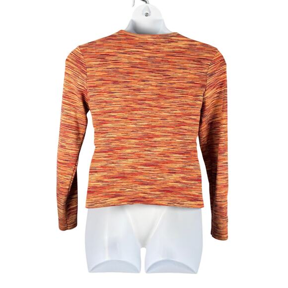 Lucky Brand Top Womens XL Orange Red Stripe Cotton Lace Up Neck Cuffs Y2K - Picture 6 of 16